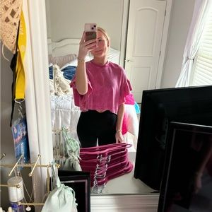 Altar’d State cropped cute ruffle top XS/Small never worn